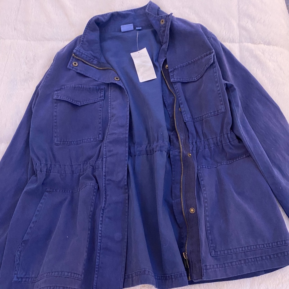 A navy blue denim  jacket